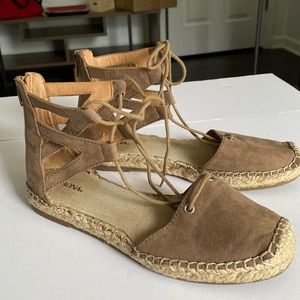 Suede tan sandals